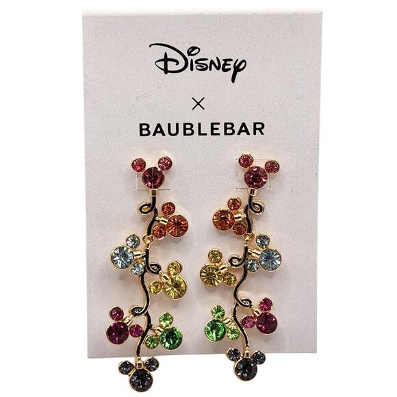 NWOT Disney x Baublebar Rainbow Mickey Lights Earrings - Picture 2 of 2